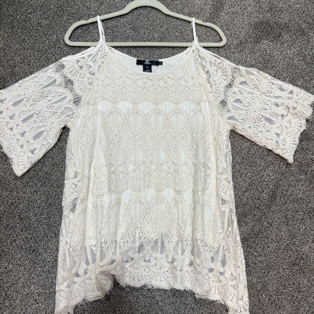 BKE Cream Lace Blouse